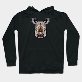 Minimalist Geometric Stylized Animals - Rhino Hoodie